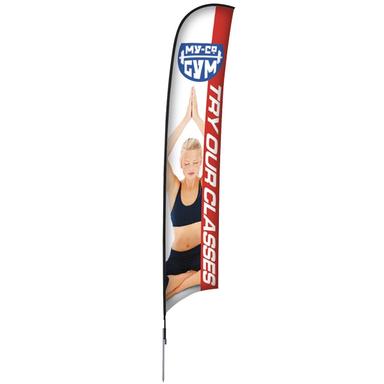 17' Razor Single Sided Sail Sign Kit w/ Spike Base