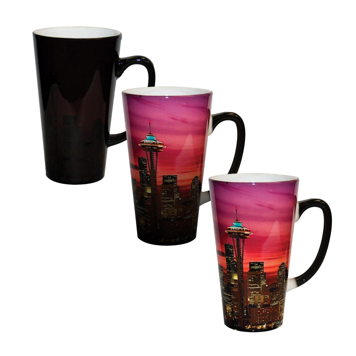 17 Oz. Color Changing Latte Mug (Black)
