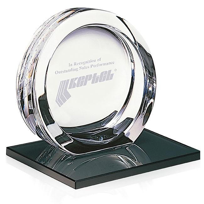 Large High Tech Award on Black Glass Base