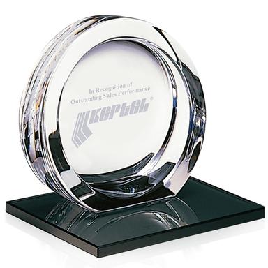 Medium High Tech Award on Black Glass Base