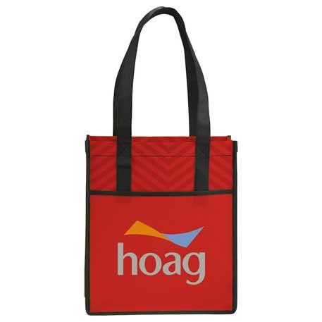 Printed Chevron Non-Woven Shopper Tote