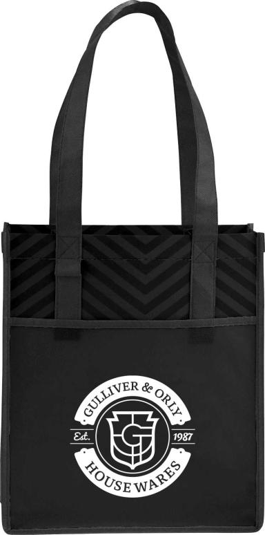 Printed Chevron Non-Woven Shopper Tote