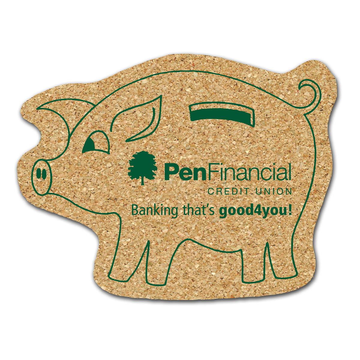 Pig Shaped All Natural Cork Coasters