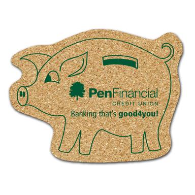Pig Shaped All Natural Cork Coasters