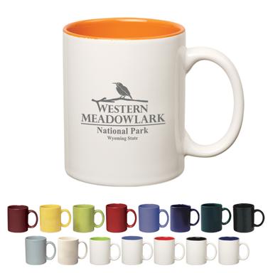 11 OZ. COLORED STONEWARE MUG WITH C-HANDLE