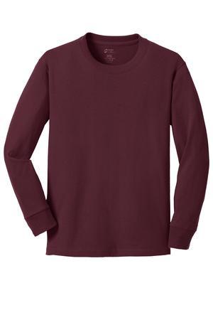 Port & Company® Youth Long Sleeve 5.4-oz 100% Cotton T-Shirt