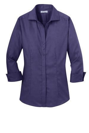 Red House® Ladies 3/4-Sleeve Nailhead Non-Iron Button-Down Shirt