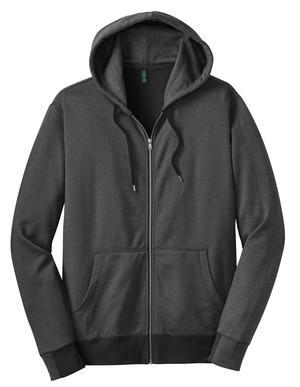 District Made® - Mens Mini Stripe Full-Zip Hoodie