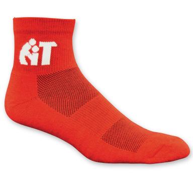 Colored High Performance Quarter Moisture Wicking Sock w/ Knit In Logo