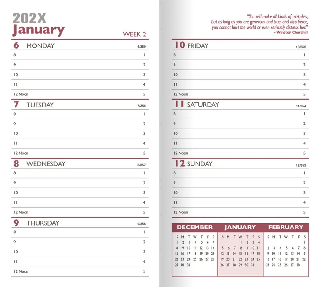 Weekly Planner w/ Standard Vinyl Cover