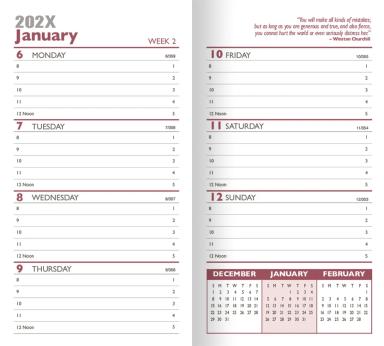 Weekly Planner w/ Standard Vinyl Cover