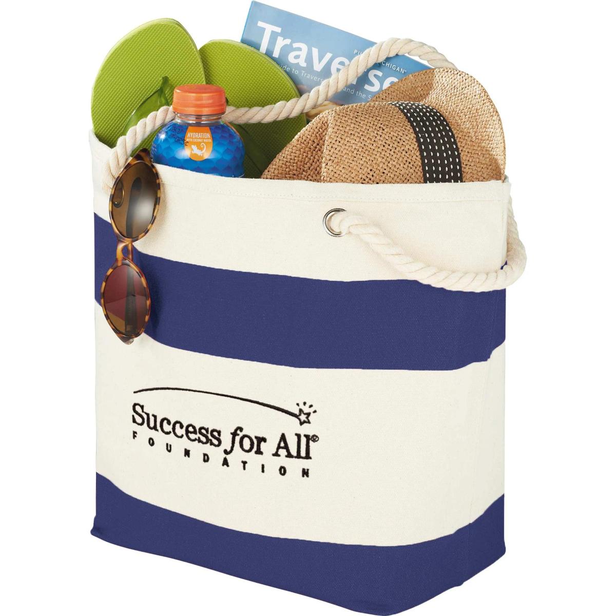 12 oz. Cotton Capri Stripes Shopper Tote