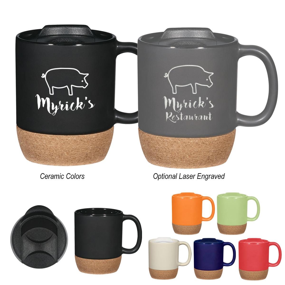 14 OZ. CORK BASE CERAMIC MUG