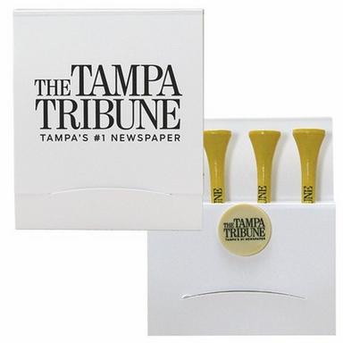 Golf Tee Matchbook w/Four 2 3/4" Tees & 1 Ball Marker