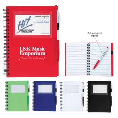 SPIRAL NOTEBOOK WITH ID WINDOW