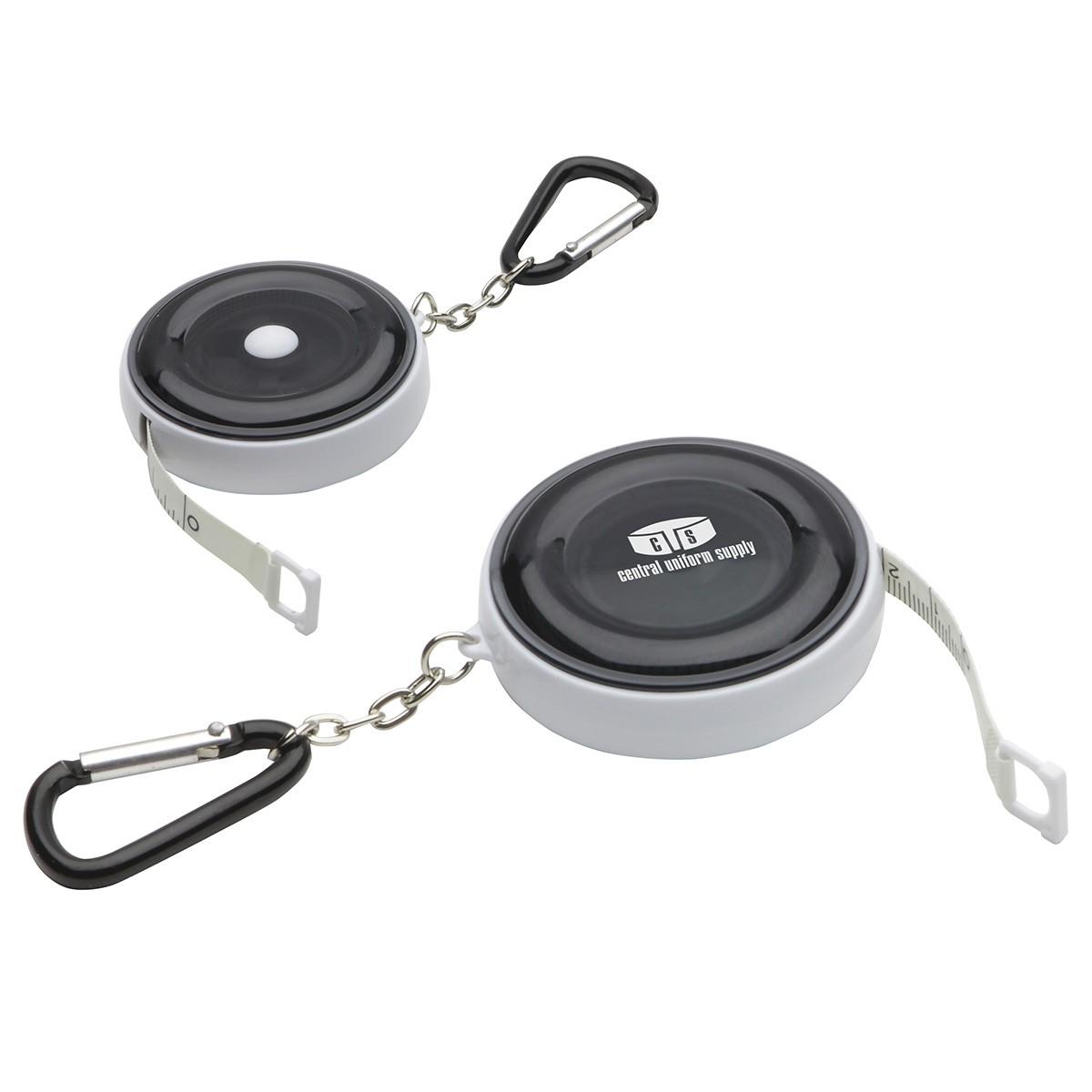 Round Retractable 5' Tape Measure with Carabiner