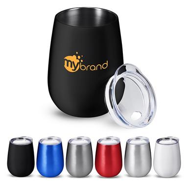 10 OZ. STEMLESS VACUUM WINE TUMBLER WITH LID