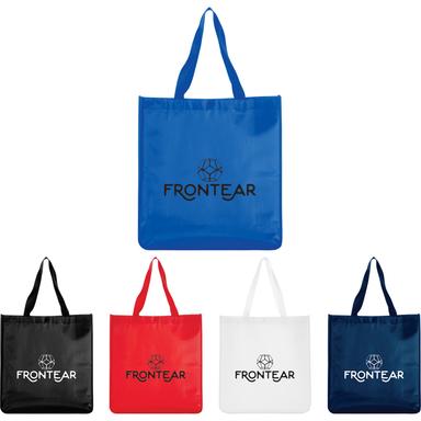 Oversize Laminated Shopper Tote w/Snap