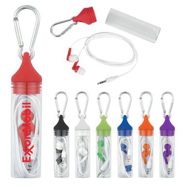 EARBUDS IN CASE WITH CARABINER
