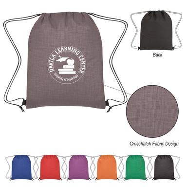 CROSSHATCH NON-WOVEN DRAWSTRING BAG