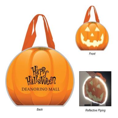 REFLECTIVE HALLOWEEN PUMPKIN NON-WOVEN TOTE BAG