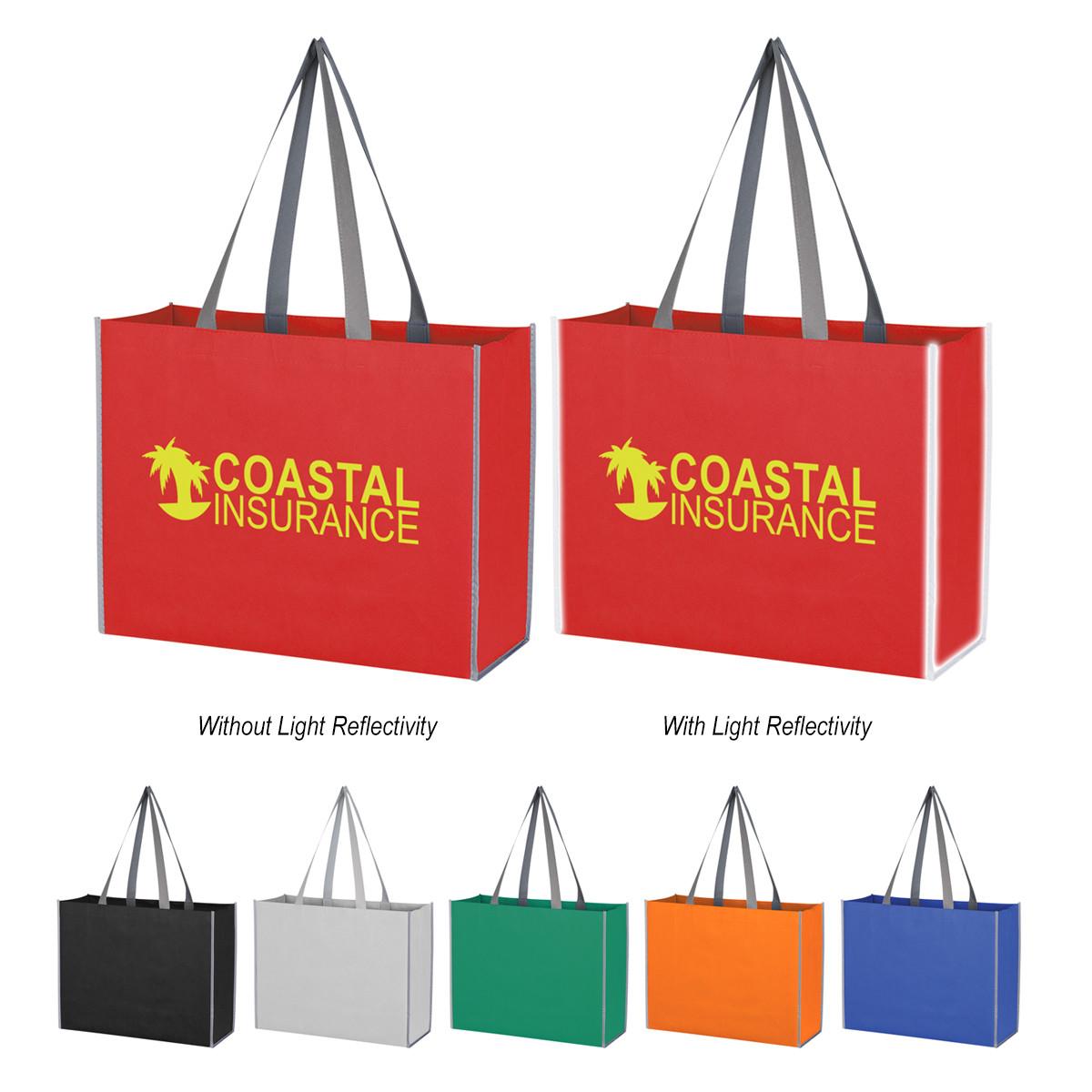 NON-WOVEN REFLECTIVE EDGE TOTE BAG