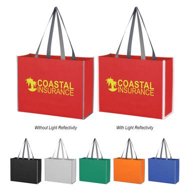 NON-WOVEN REFLECTIVE EDGE TOTE BAG