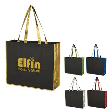 METALLIC ACCENT NON-WOVEN TOTE BAG