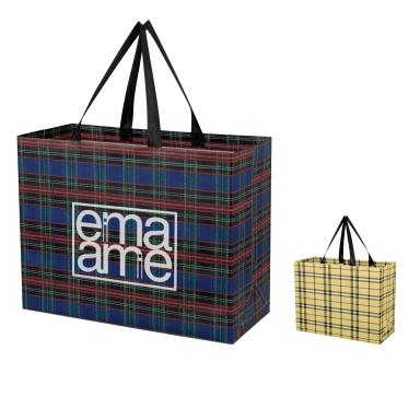 TARTAN LAMINATED NON-WOVEN SHOPPER BAG