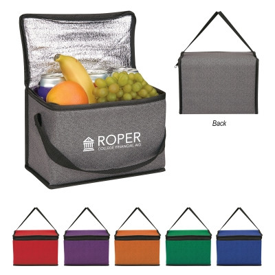 HEATHERED NON-WOVEN COOLER LUNCH BAG