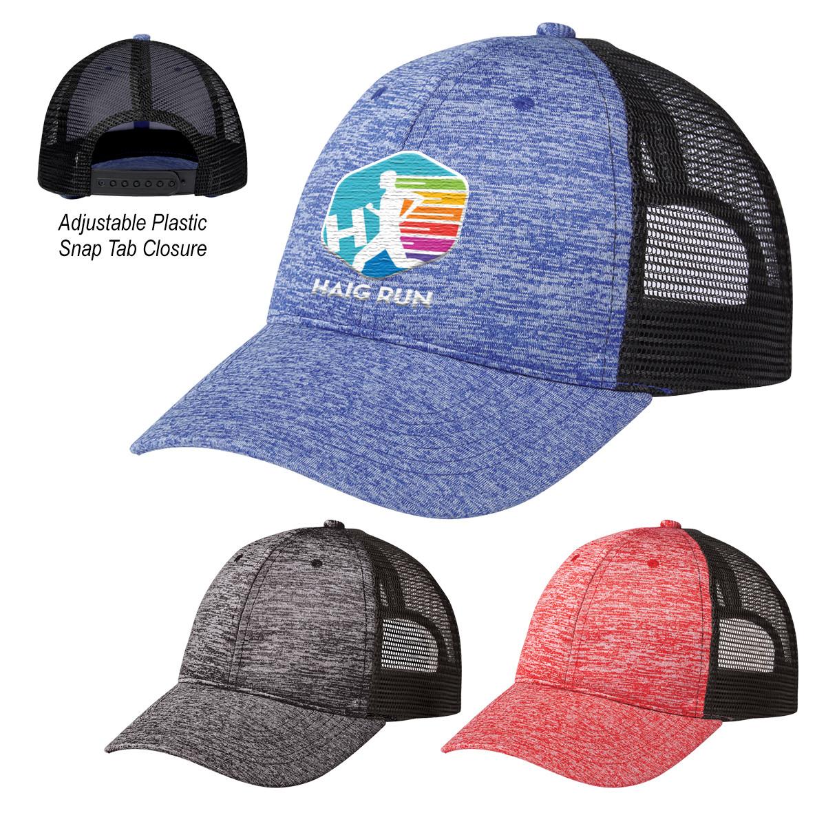 HEATHERED JERSEY MESH BACK CAP