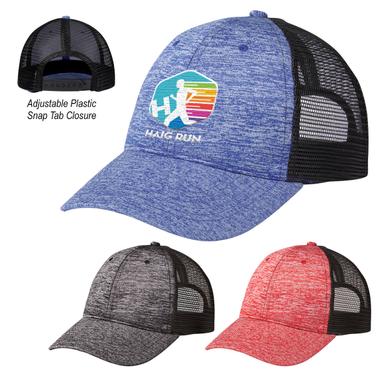 HEATHERED JERSEY MESH BACK CAP