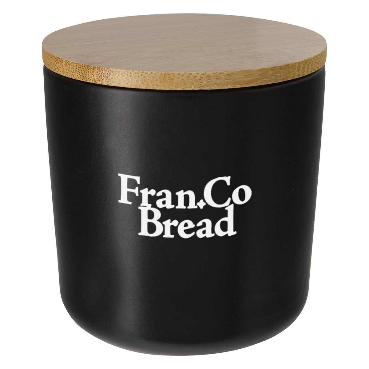 17 Oz. Ceramic Container With Bamboo Lid