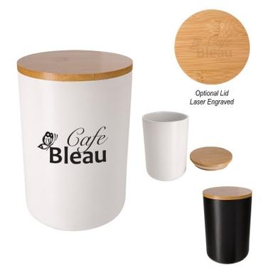 24 OZ. CERAMIC CONTAINER WITH BAMBOO LID