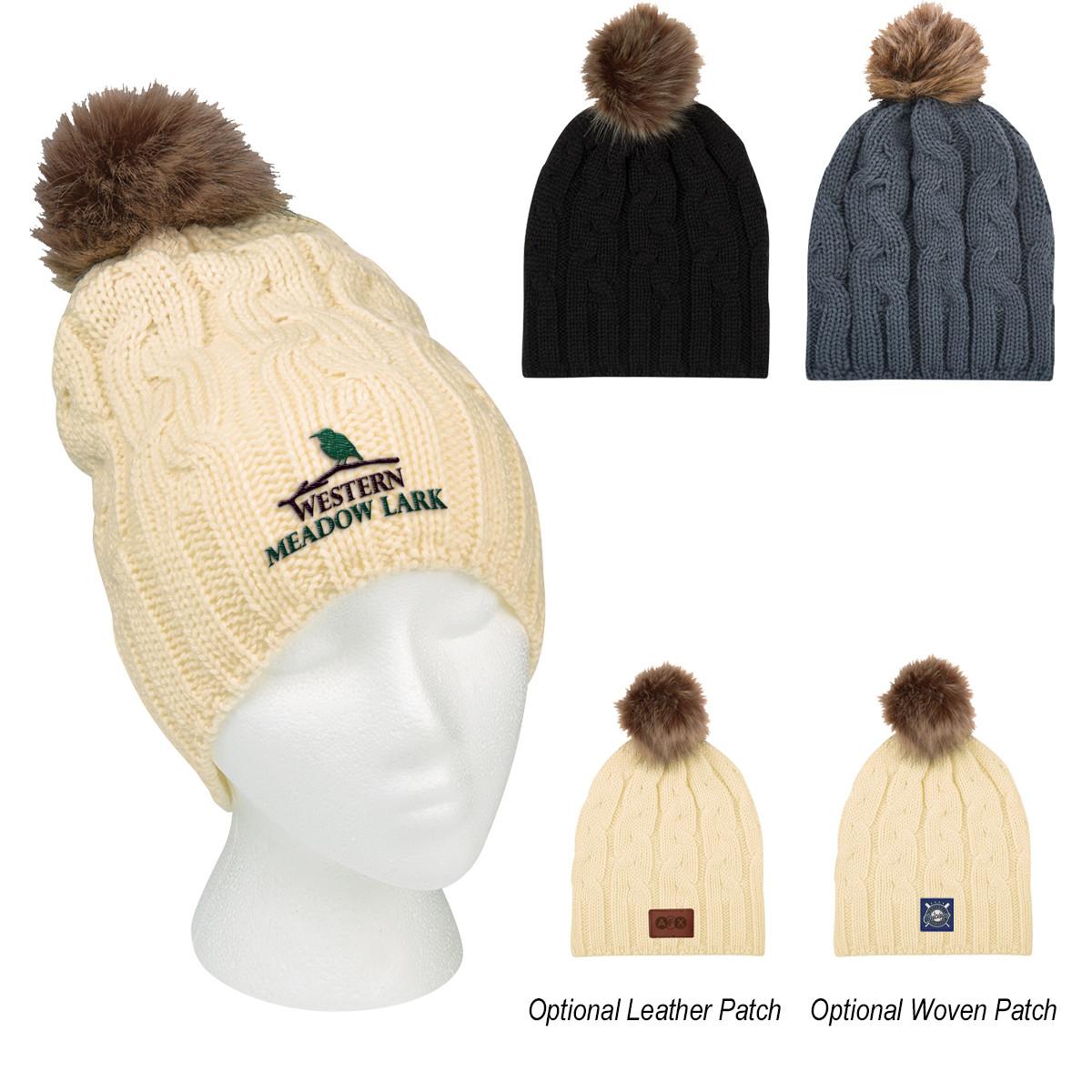 CAMERON CABLE KNIT POM BEANIE