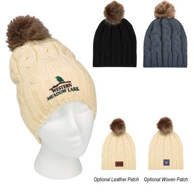 CAMERON CABLE KNIT POM BEANIE