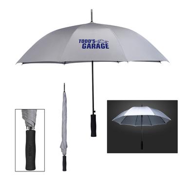 46" ARC RAIN DELAY REFLECTIVE UMBRELLA