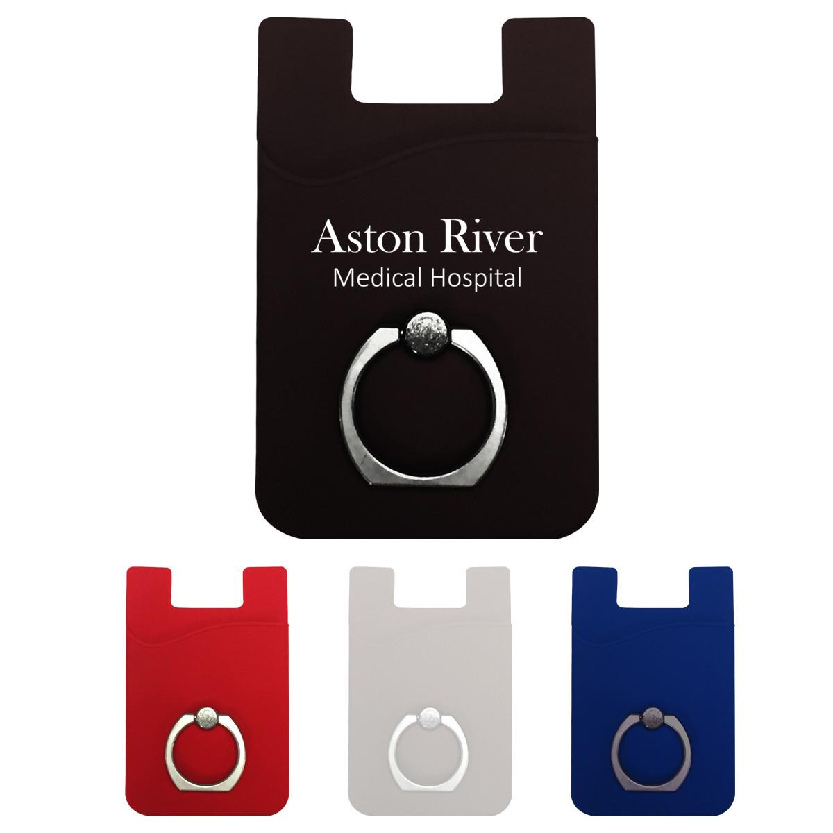 SILICONE PHONE WALLET WITH RING
