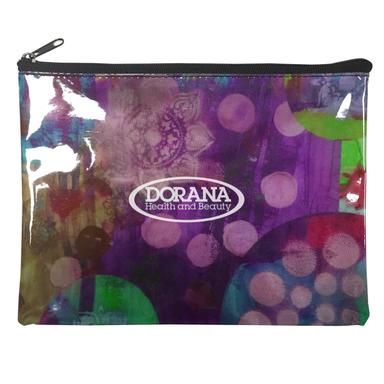 CLEAR COSMETIC BAG WITH FULL COLOR LINING
