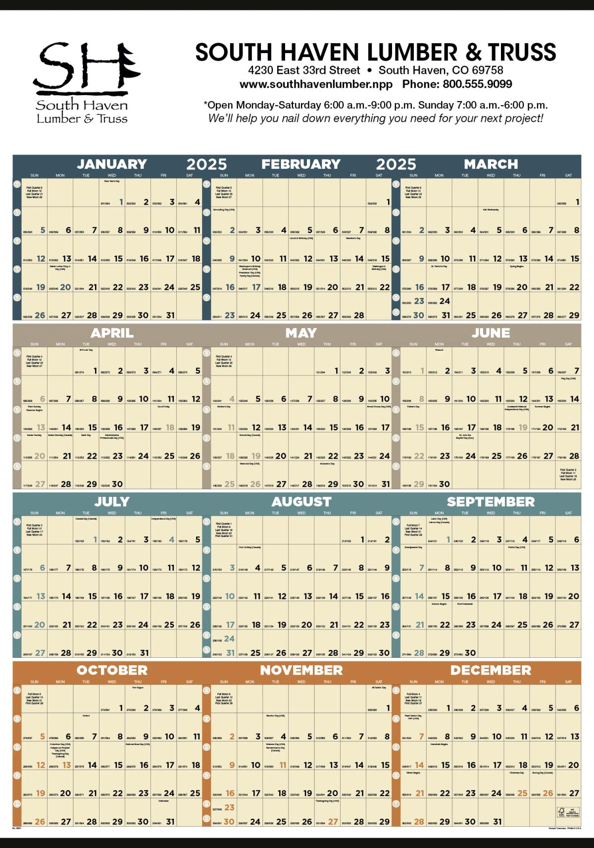 Time Management Span-A-Year (Non-Laminated)