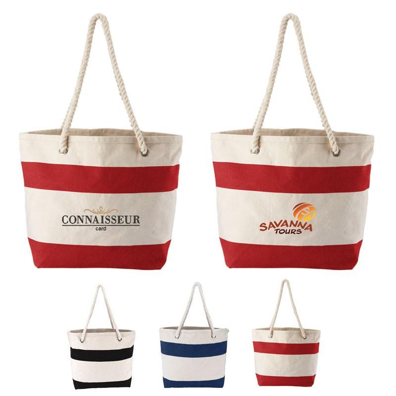COTTON RESORT TOTE WITH ROPE HANDLE
