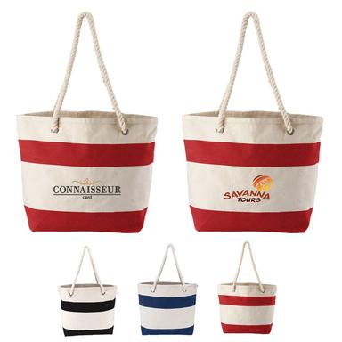 COTTON RESORT TOTE WITH ROPE HANDLE