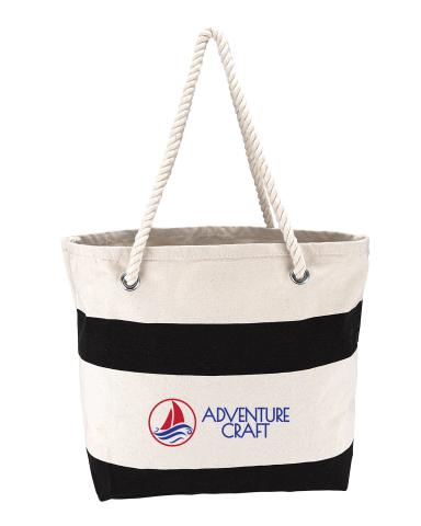 COTTON RESORT TOTE WITH ROPE HANDLE