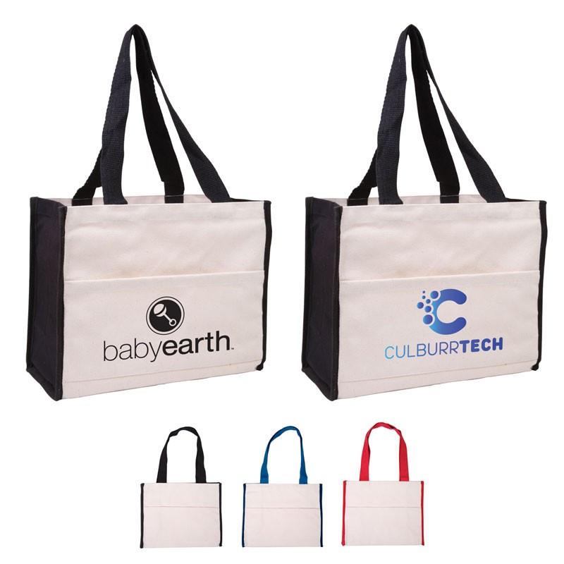 COTTON GUSSET ACCENT BOX TOTE