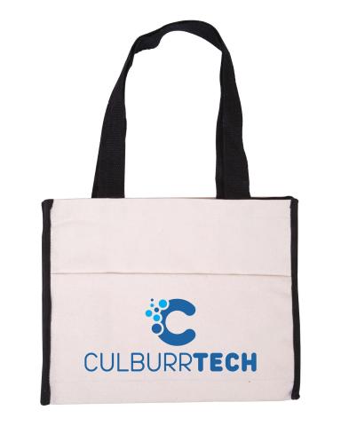COTTON GUSSET ACCENT BOX TOTE