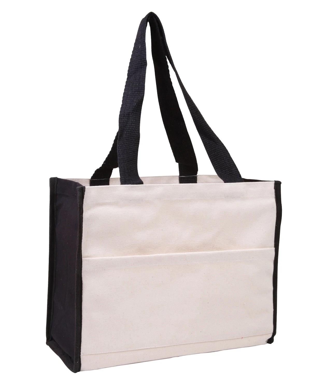 COTTON GUSSET ACCENT BOX TOTE