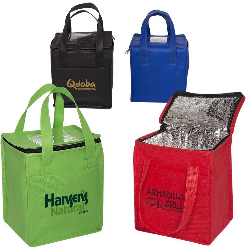 NON-WOVEN CUBIC LUNCH BAG WITH ID SLOT