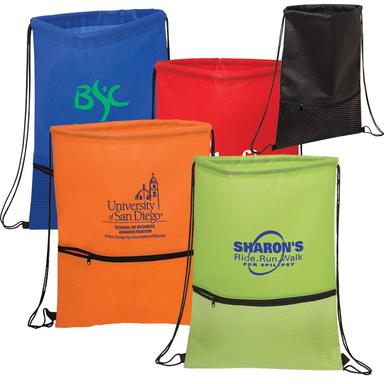 TEXTURE POCKET NON-WOVEN DRAWSTRING BACKPACK