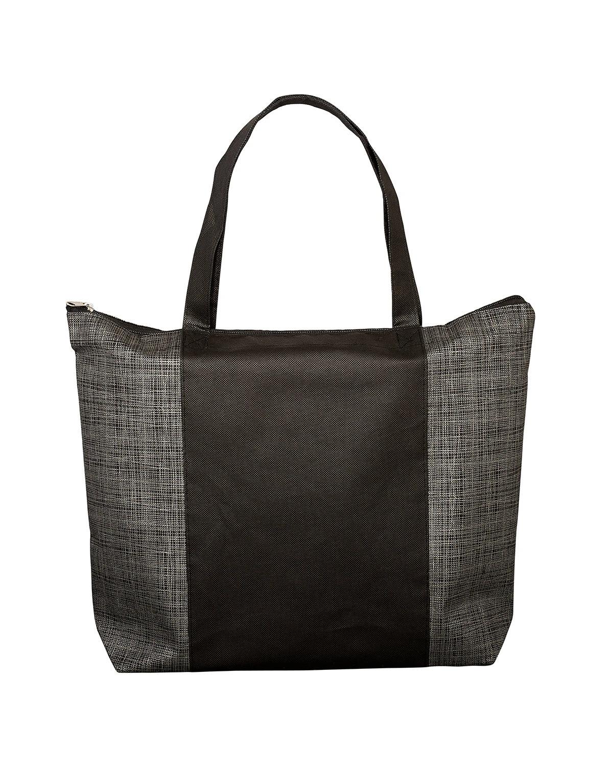 TONAL NON-WOVEN ZIPPER TRADE SHOW TOTE BAG