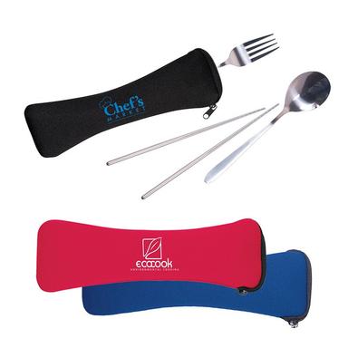 TRAVEL CUTLERY SET IN ZIP POUCH